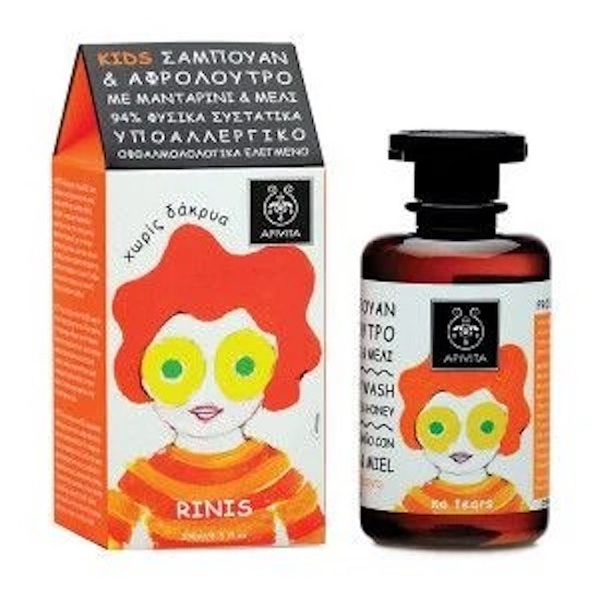Apivita Kids Hair-body wash tangerine & honey Rinis 250 ml